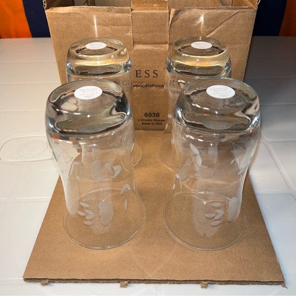 NEW PRINCESS HOUSE GLASSWARE HERITAGE BEVERAGE GLASSES SET OF 4 #6938 MADE USA - Picture 1 of 6